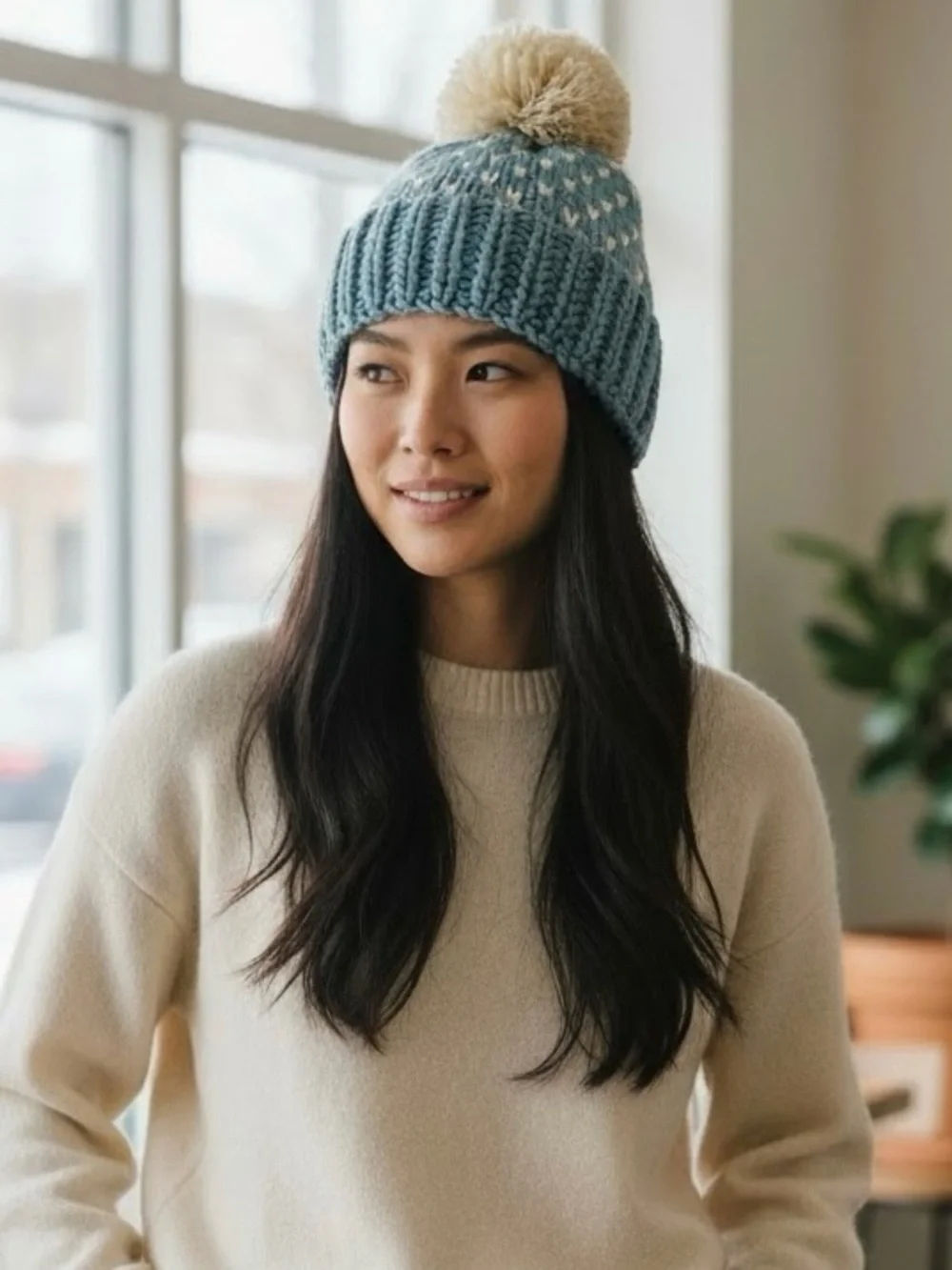 Handmade Cozy Knit Wool Blend Chunky Beanie NEW